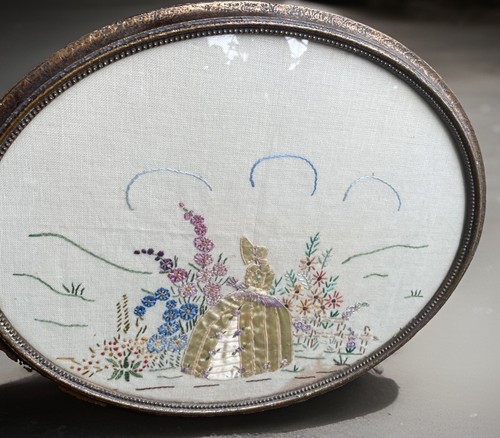 Old antique frame with stitch - antique,