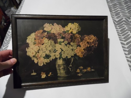 Very old floral print - , framed