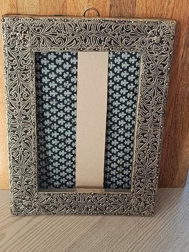 Old repoussé metal mirror - repoussé,