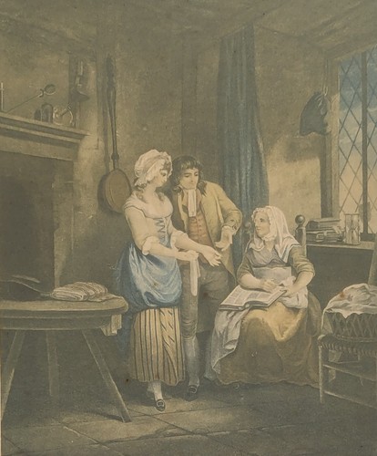 Antique framed engraving - , f