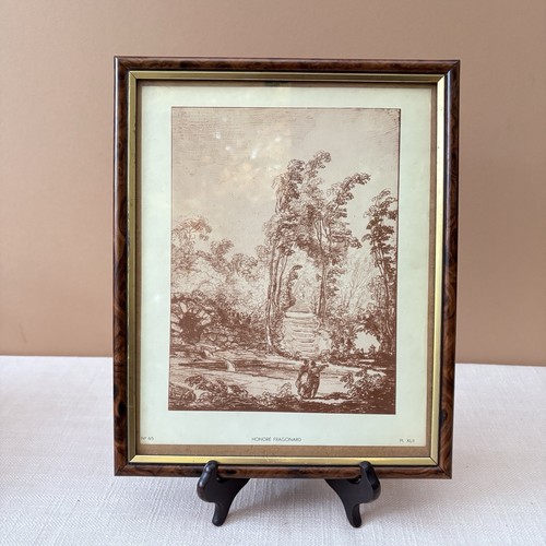 Vtg framed landscape print - landscape,