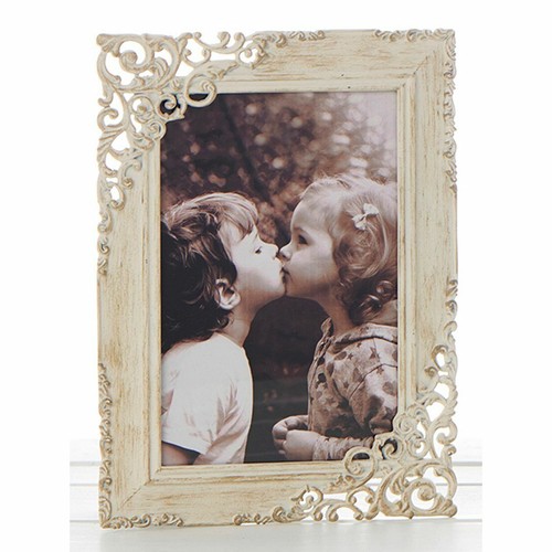 Old cream lace frame 4x6 - lace,