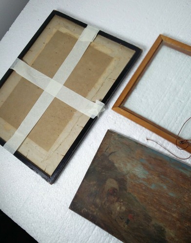 Vintage wood photo frame - 2x,