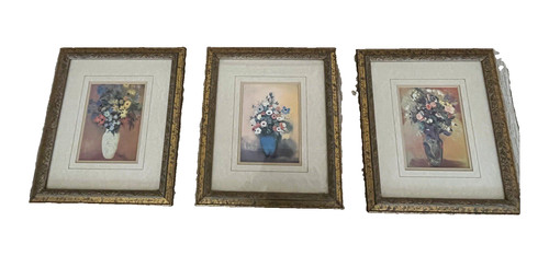 Set floral prints in old - set, of