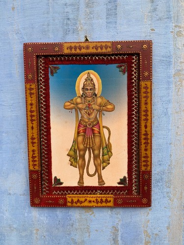 Old picture frame hanuman - old,