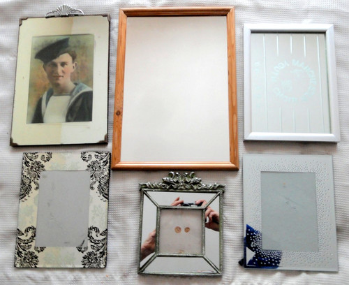 Old vintage heavy mirrored - old,