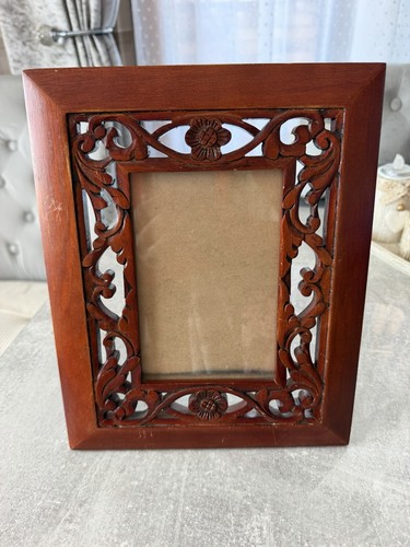 Vintage ornate wooden photo - vintage,