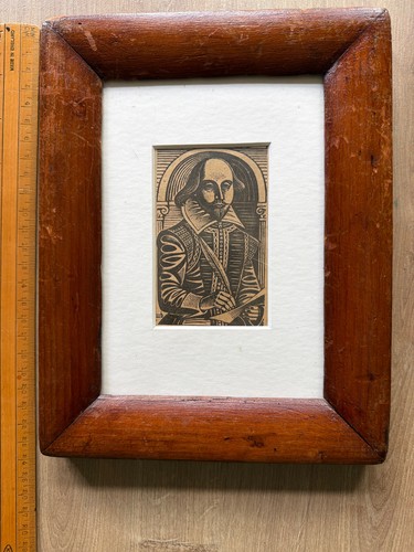 Old print shakespeare woodcut - print,